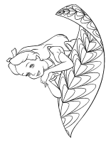 A coloring page of alice in wonderland